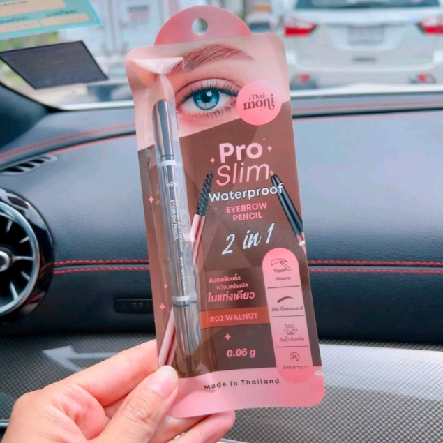 Thai Moni Eyebrow / Eyebrow Pro Slim / Eyebrow Waterproof / Eyebrow tahan air / Browcara Eye Makeup / Anti Geser / Tahan Keringat / 0.06g