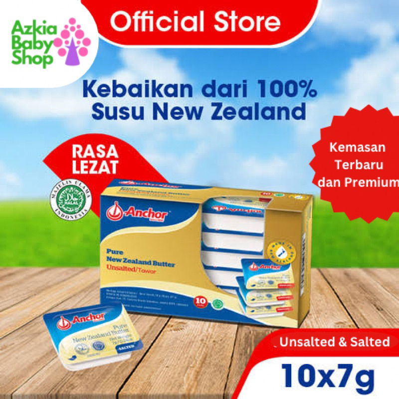 Anchor Premium Unsalted Salted Butter MPASI bayi 10 pcs 7gr butter anchor mpasi butter MPASI butter bayi organik anchor unsalted anchor salted