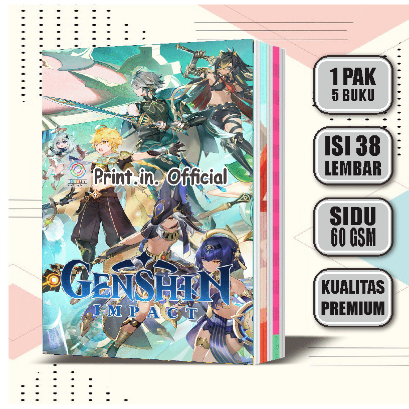 

Buku Tulis Custom Genshin Impact 38 Lembar / Buku Tulis Sekolah