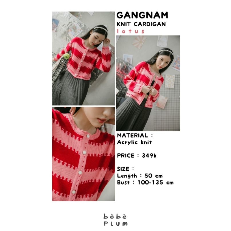 Gangnam Knit Cardigan Bebe Plum
