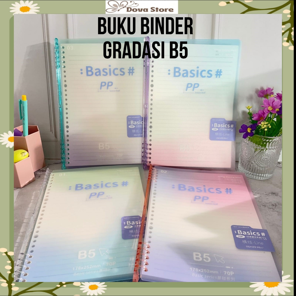 

BUKU BINDER TRANSPARAN GRADASI B5 BUKU CATATAN KERTAS WARNA UNIK LUCU