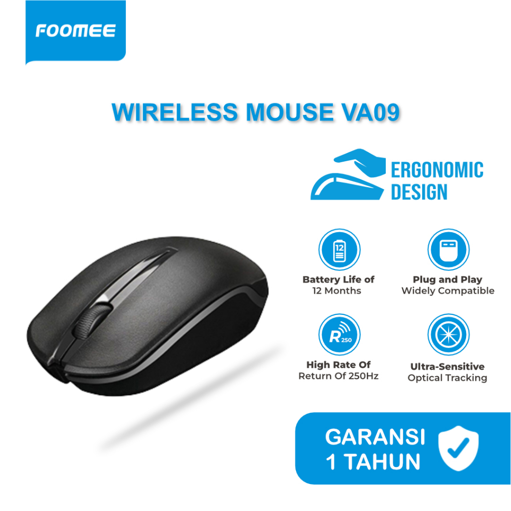 FOOMEE VA09 Mouse Wireless untuk Komputer atau Laptop