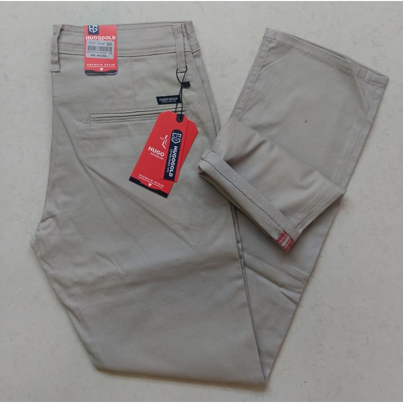 Celana Chinos Pria HUGO GOLD ORIGINAL SLIMFIT Premium