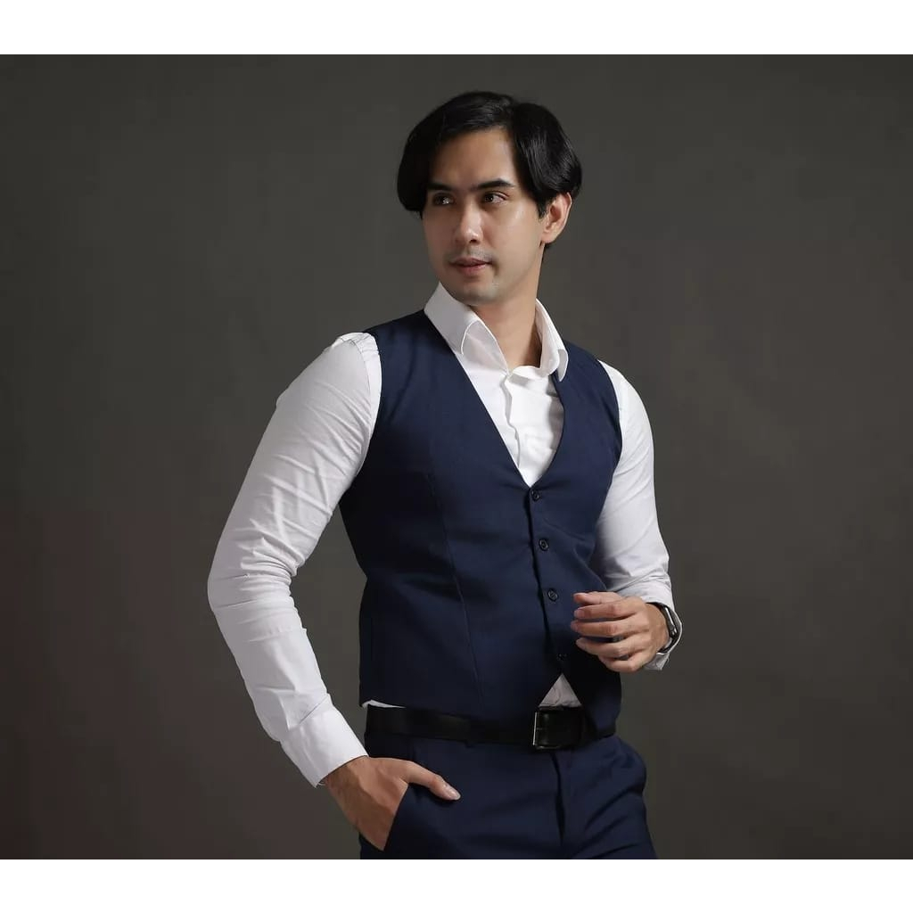 Vest Rompi Formal Pria Stelan Dalaman Jas Cowok