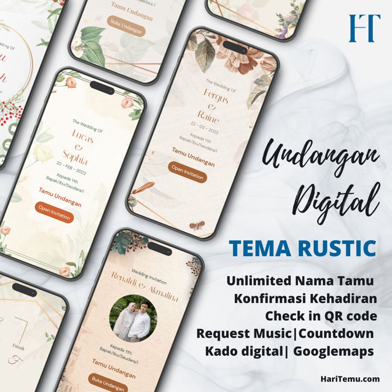 UNDANGAN DIGITAL WEBSITE TEMA RUSTIC QR CODE