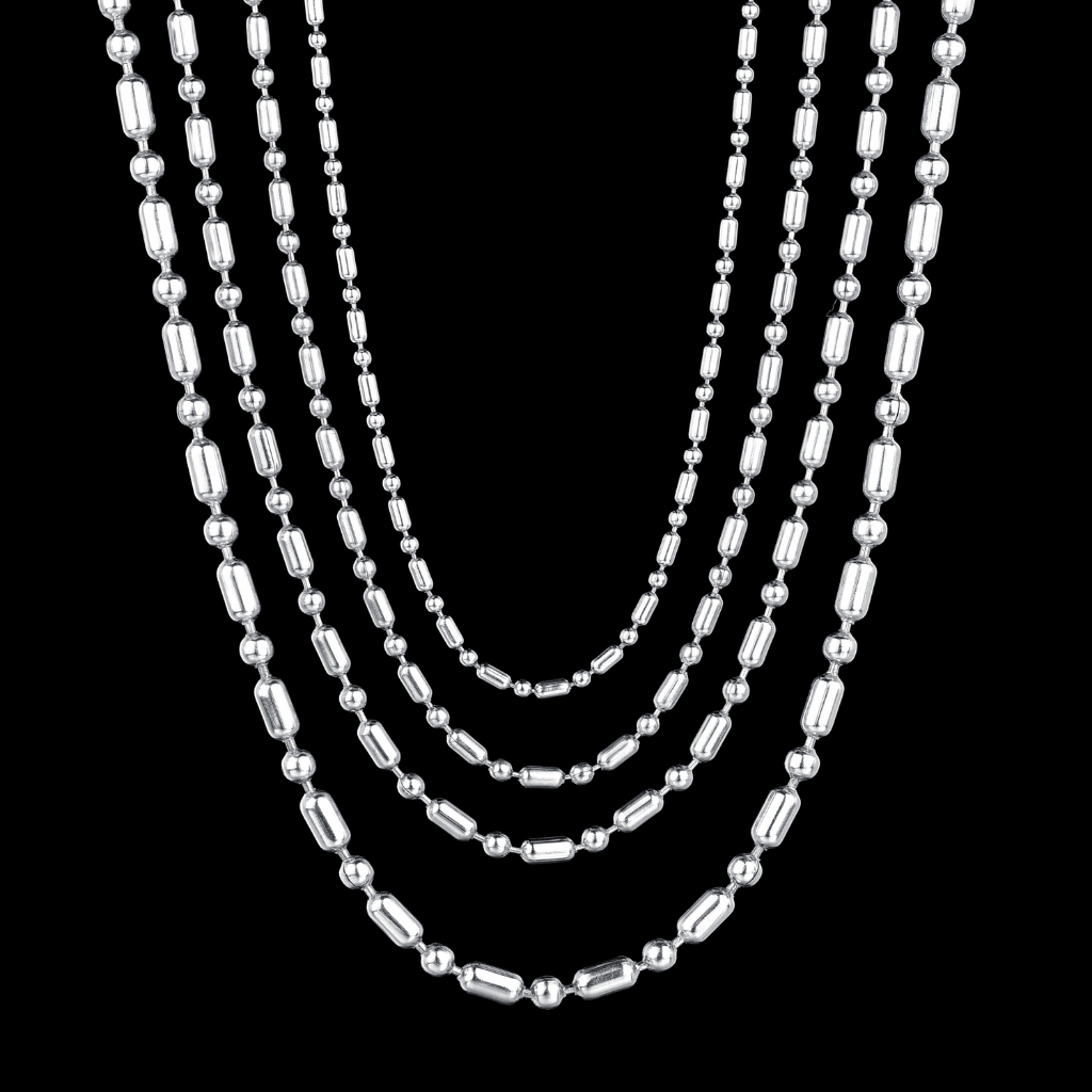 Kalung Titanium Bambu Bola Pria dan Wanita Anti Karat