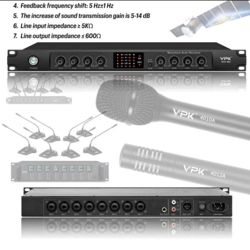 Processor Audio Microphone VPK MAP 800 Original Prosessor Microphone VPK MAP800