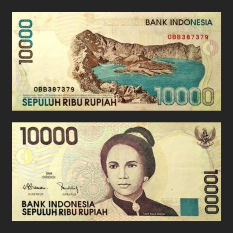 Uang Kuno 10000 Rupiah Cut Nyak Dien tahun 1998 UNC GRESS