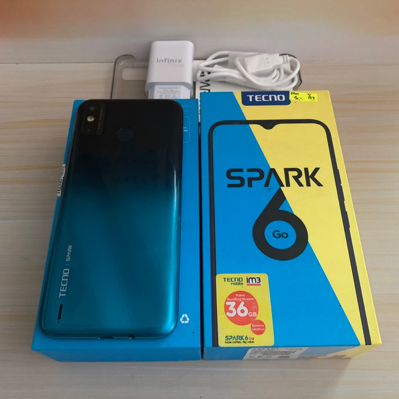 Tecno Spark 6 Go ram 4GB 64GB Bekas - Mulus - Fullset Resmi - second