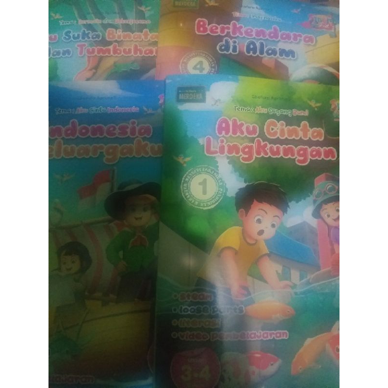 

buku paket playgroup umur 3-4 tahun paud tk ra kurikulum merdeka (4 buku)