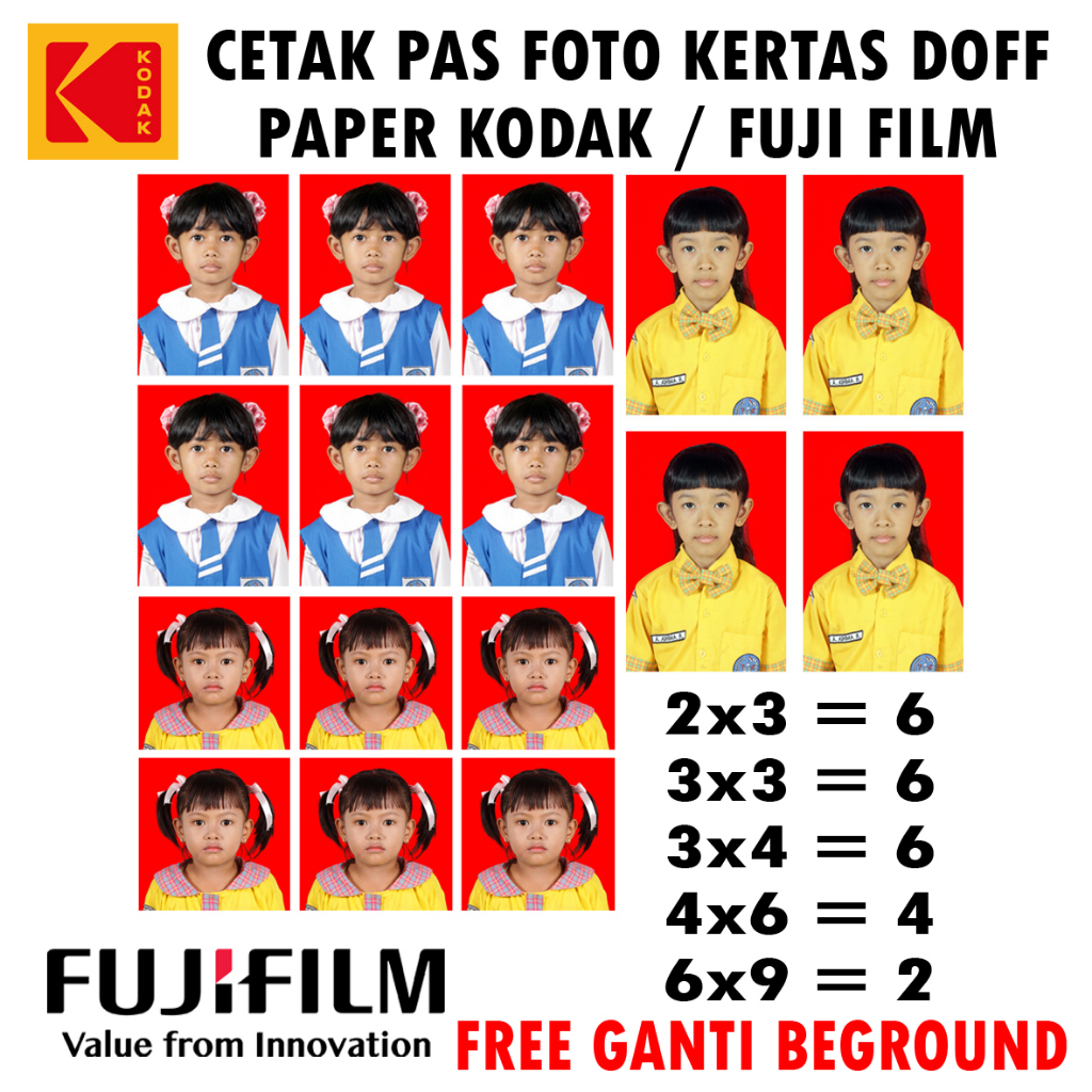 CETAK LAB PAS FOTO KERTAS DOFF