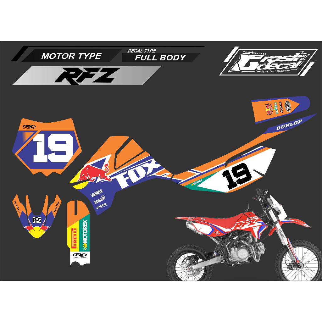 Sticker Stiker Mini Trail RFZ 110cc 125cc Full body Bebas Reques
