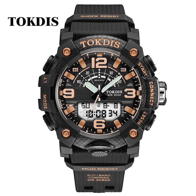 Jam Tangan Pria TOKDIS 2563 Original Double Time Water Resistant 50M