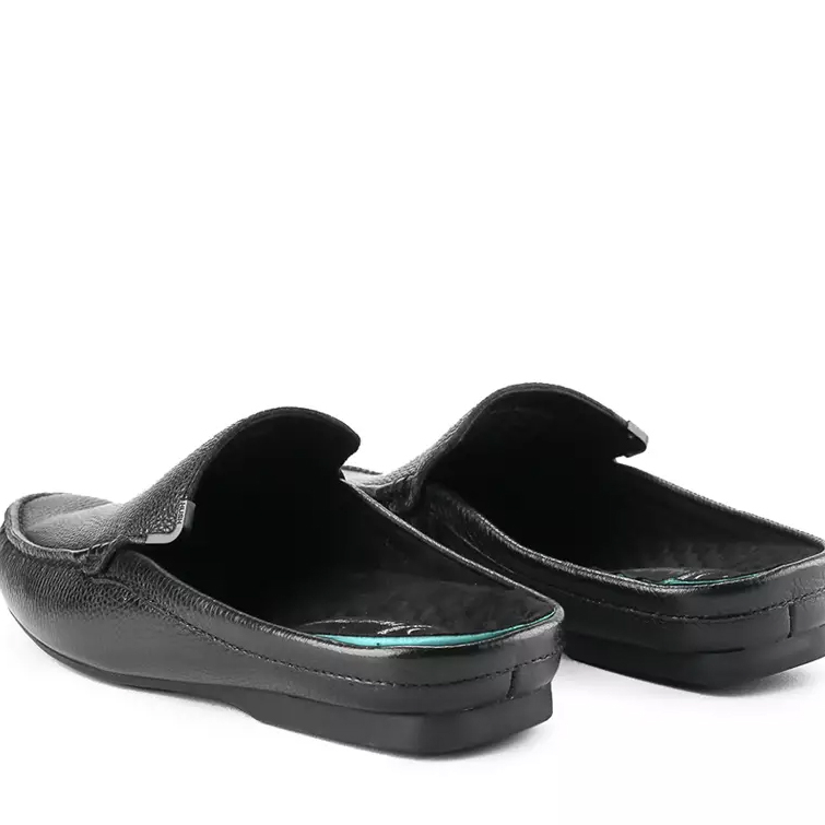 HM333 HUSH PUPPIES SEPATU SANDAL PRIA ORIGINAL SENDAL SLIP ON KULIT ASLI ORI HITAM BLACK