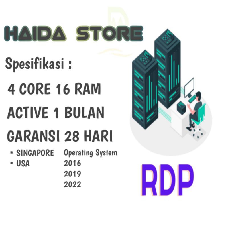 RDP BULANAN 4 CORE 16 RAM WINDOWS FULL ADMIN