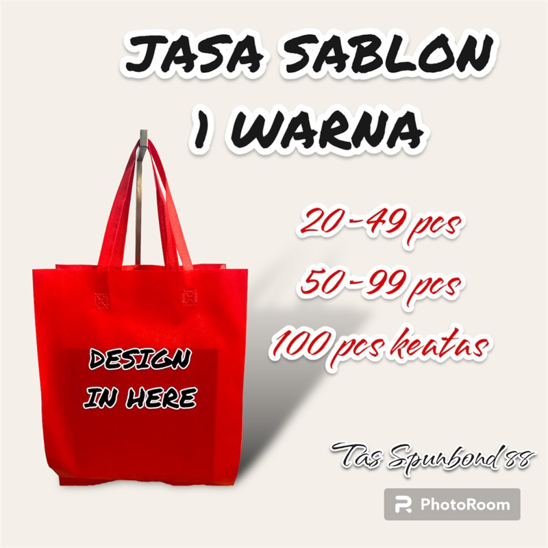 

Goodie Bag JASA SABLON TAS SPUNBOND 1 WARNA / TAS HAJATAN / TAS SEMINAR / TAS RAMAH LINGKUNGAN