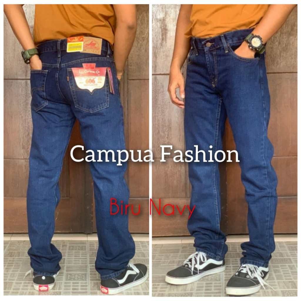 Celana Lea 606 Jeans Panjang Standar Premium Standard Standart Jins Reguler Pria Cowo Cowok Laki Dew