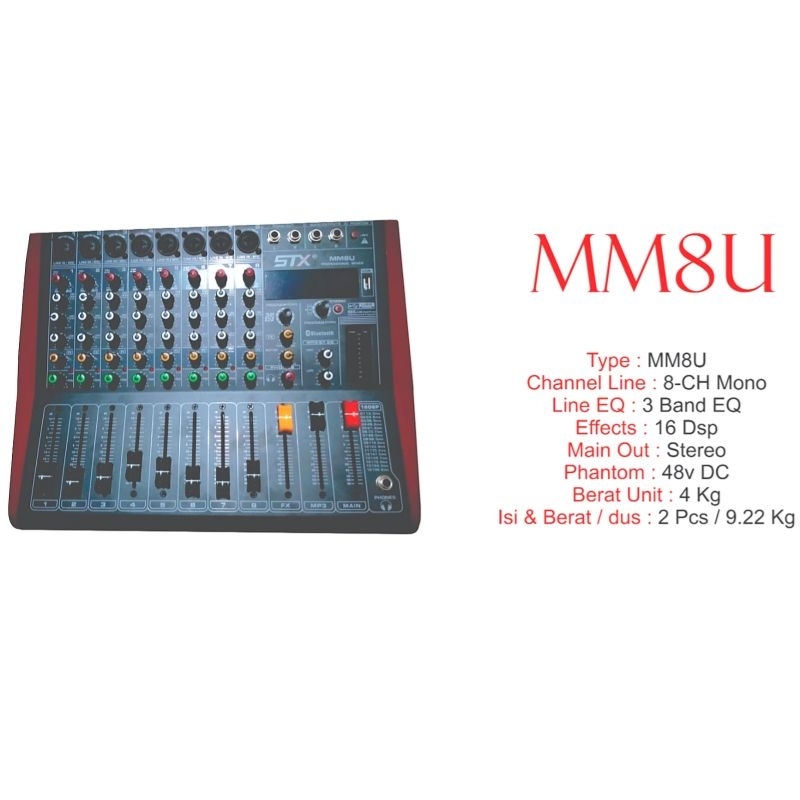 mixer audio STX 8 CHANNEL ORIGINAL GARANSI RESMI