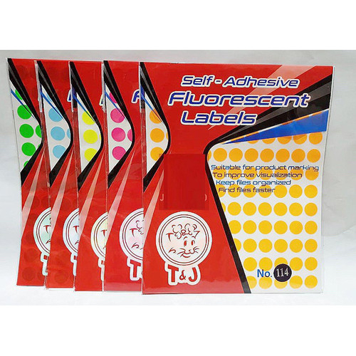 

LABEL BULAT Tom and Jerry FLUORESCENT 13mm Warna no.114 1 PAK ISI 5 sheets