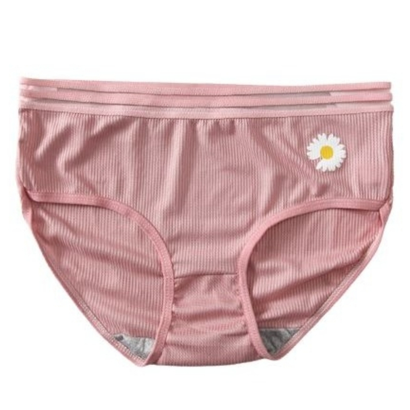 MISS'O CD693 Celana Dalam Wanita One Piece Motif Bunga Daisy Sutra Briefs Elastis Seamless MidWaist