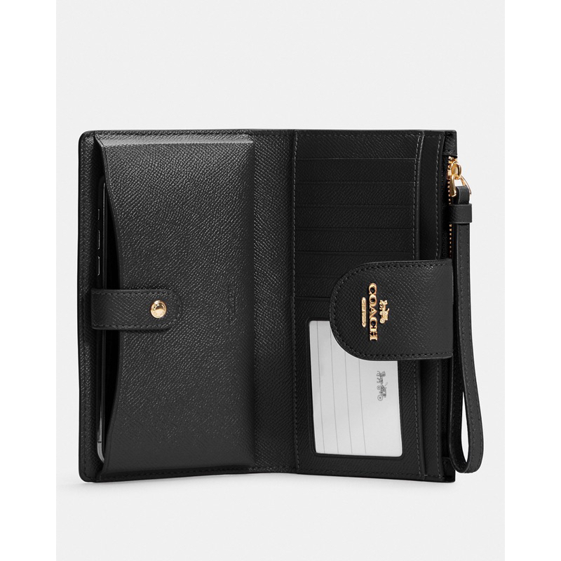 Coach Tech Wallet In Colorblock Black Leather (C 2869)