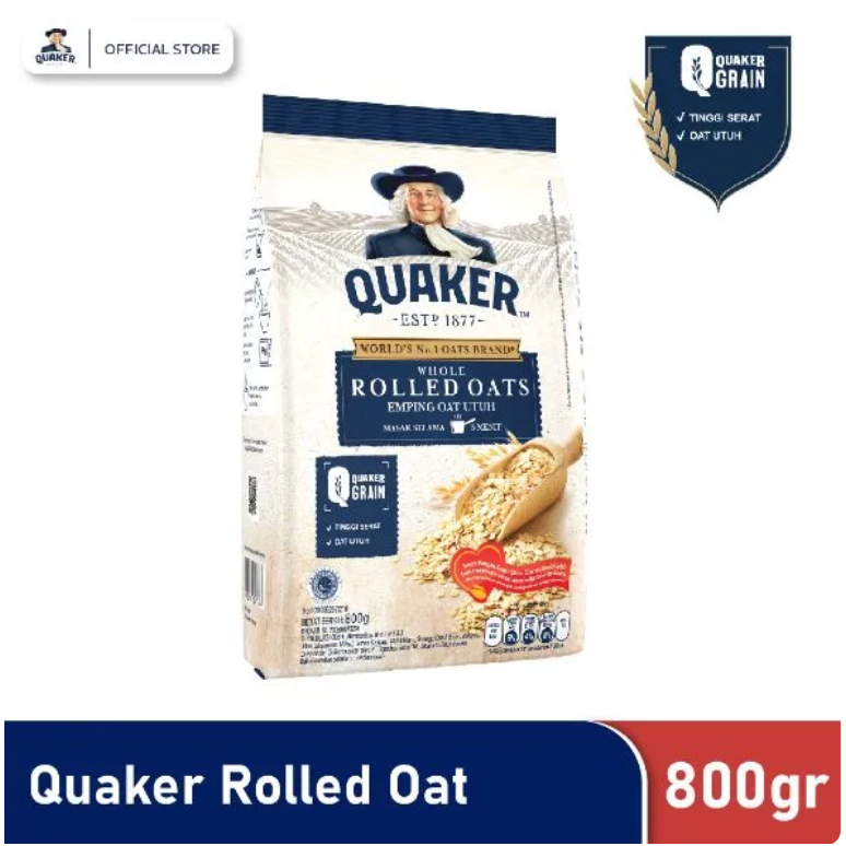 

QUAKER OATMEAL OVERNIGHT OATS COOKING OAT SEREAL ROLLED OAT 800 GR