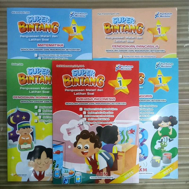 Buku LKS,AKM Super Bintang kelas 1 SD kurikulum merdeka