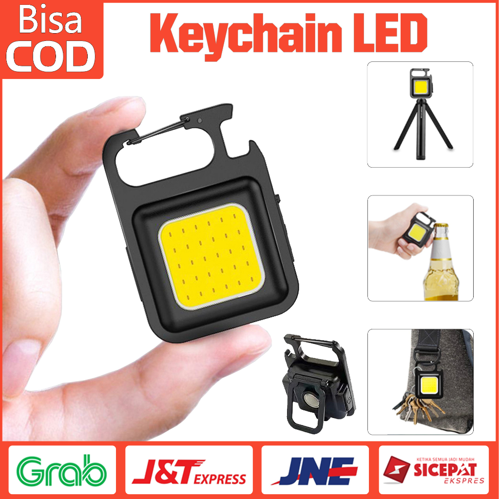 Lampu Led Gantungan Kunci Multifungsi / Lampu Camping Cas Usb / Led Emergency