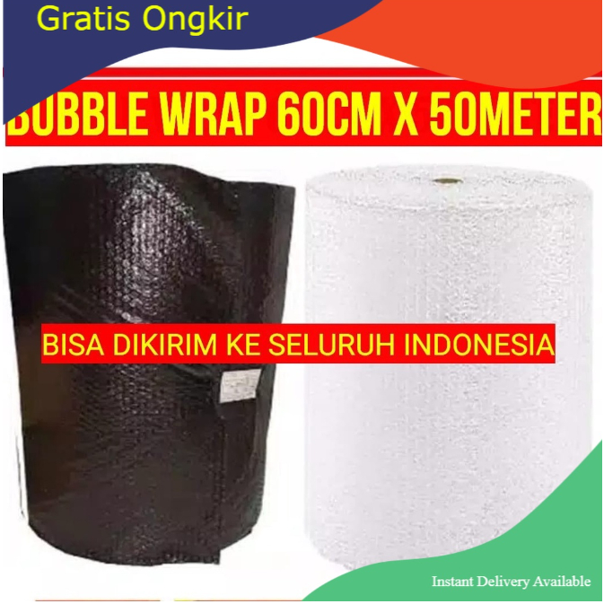 

Bubble Wrap Roll Hitam Bening 60cm x 50 Meter CIREBON