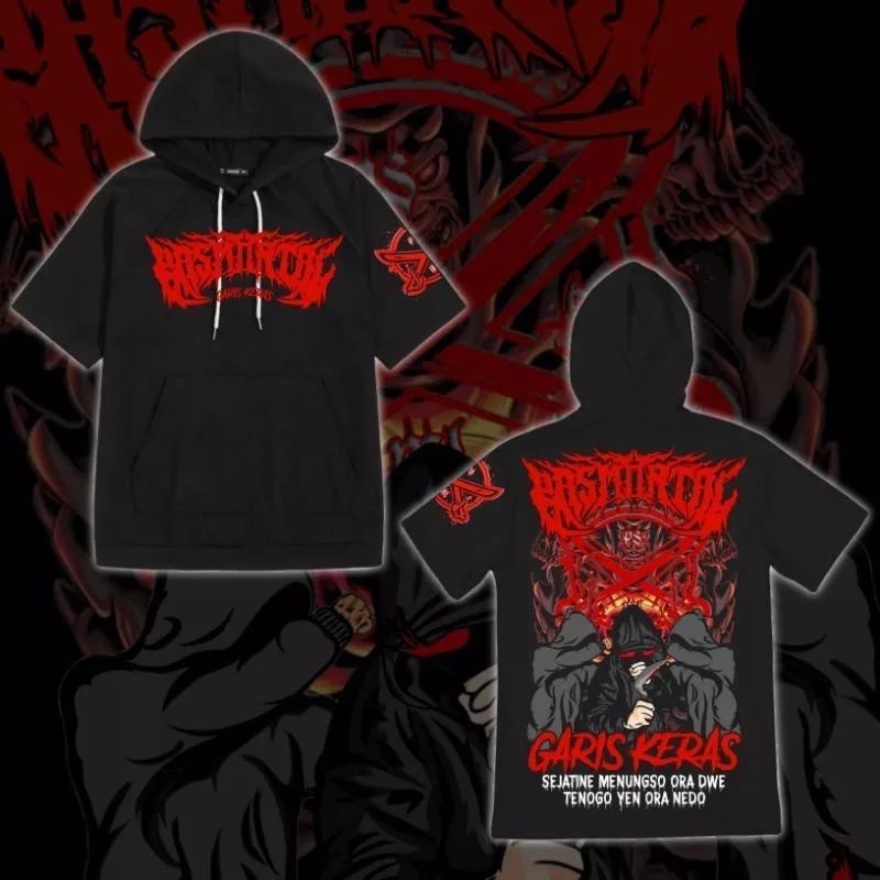 TS Hoodie Distro Pasmortal Garis Keras Bahan Cotton Fleece Premium