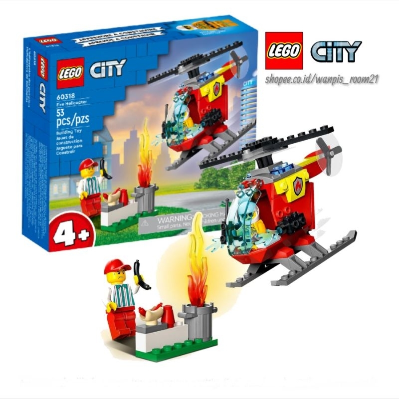 Lego City 60318 Fire Helicopter - Lego Pemadam Kebakaran Helikopter