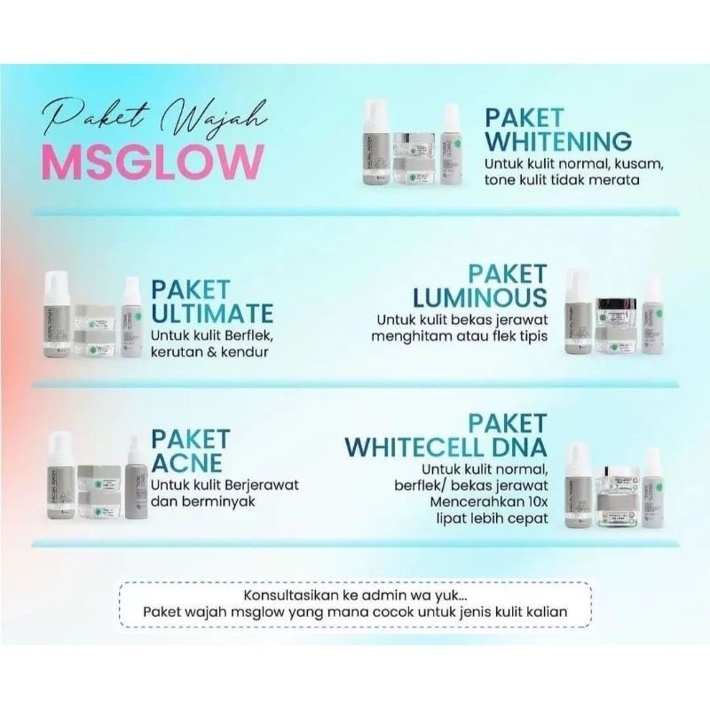 [GIFT TAS/BOX MAKEUP]PAKET WAJAH MSGLOW ORIGINAL
