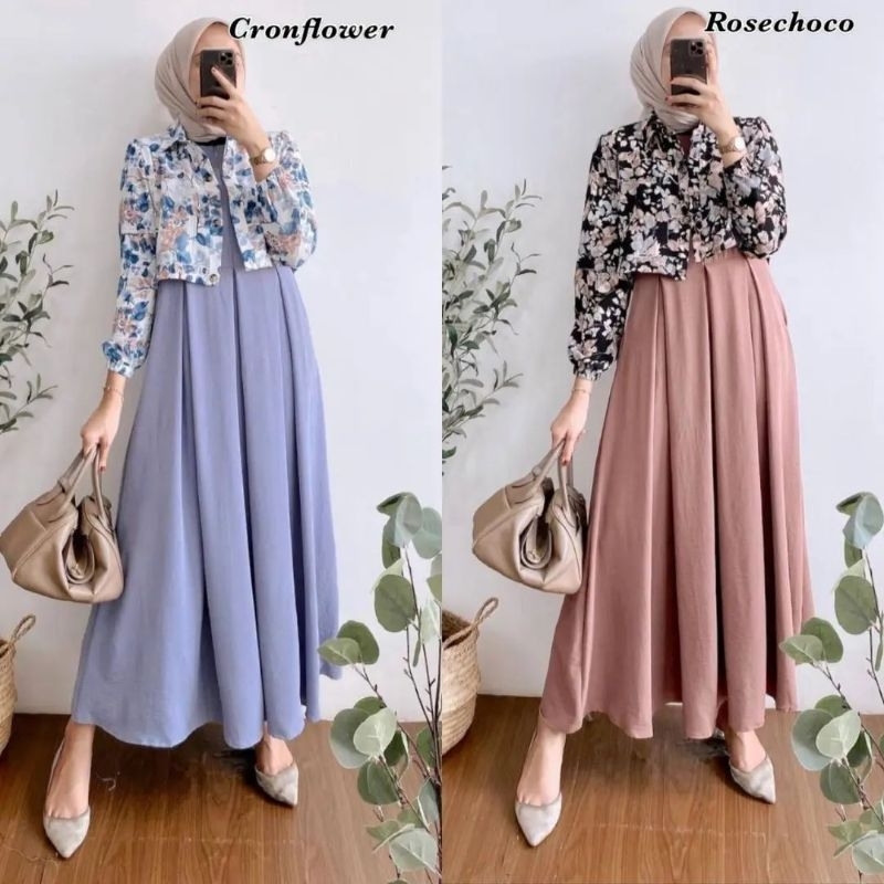 Rinara dress set outer kekinian