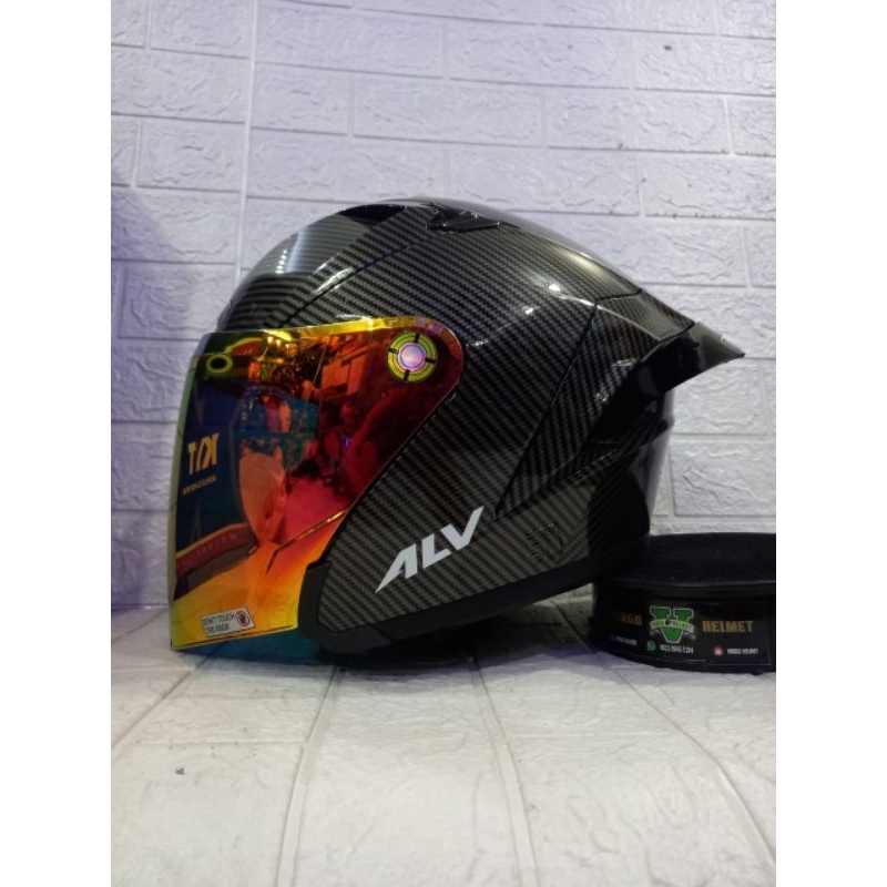 ALV HELM ULTRON MOTIF CARBON | VISOR IRIDIUM RED