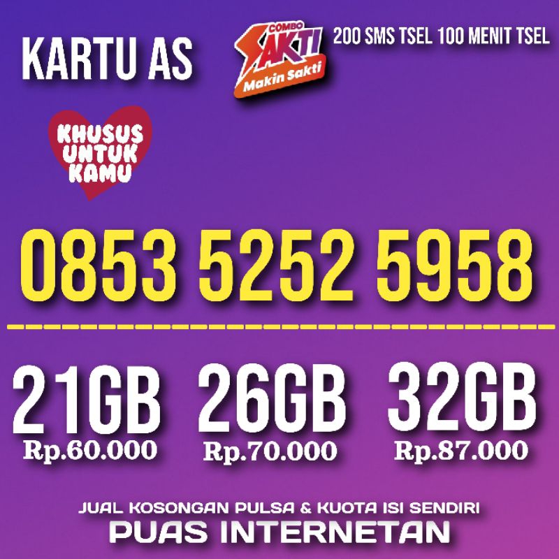 Nomor Cantik As Tripel | Perdana Cantik Telkomsel As simpati