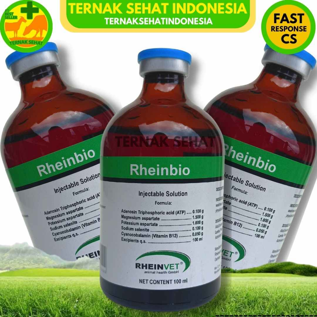 RHEINBIO 100ml - Penguat Otot dan Penambah Stamina Hewan - Like Biosan TP Bio Energy Biopros TP - Rheinvet