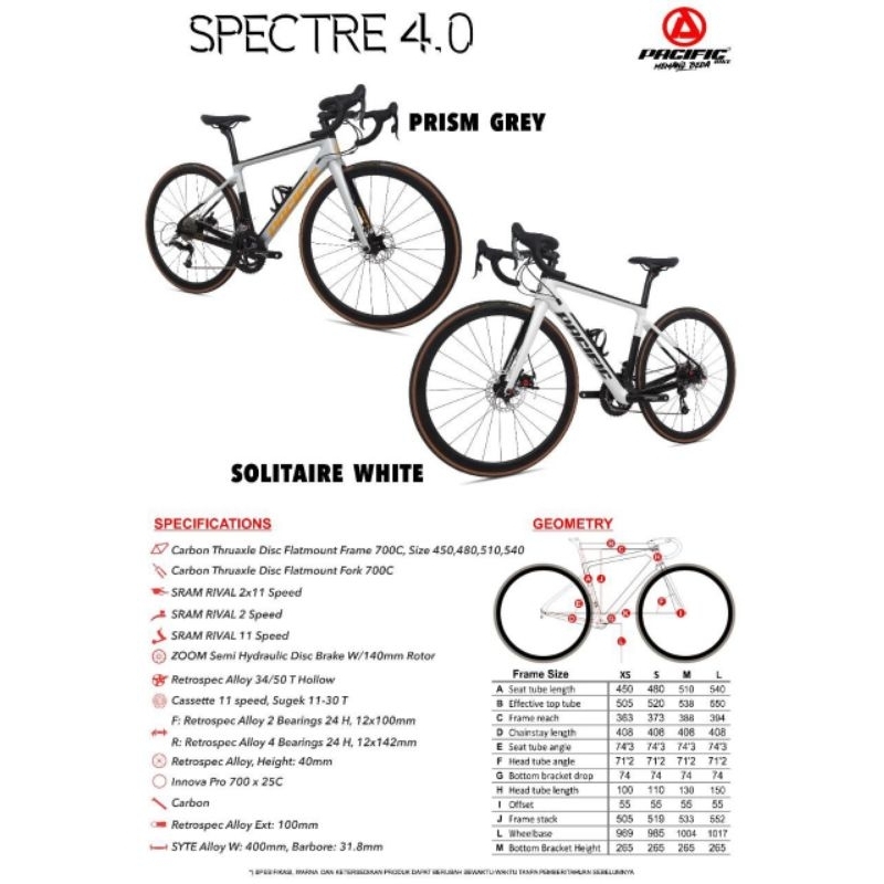 road bike rb Pacific spectre 4.0