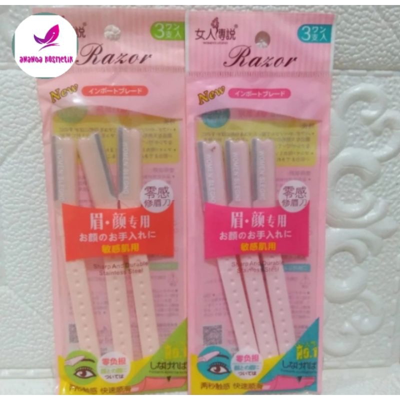 KEROK ALIS ISI 3 - EYEBROW RAZOR - PISAU CUKUR ALIS