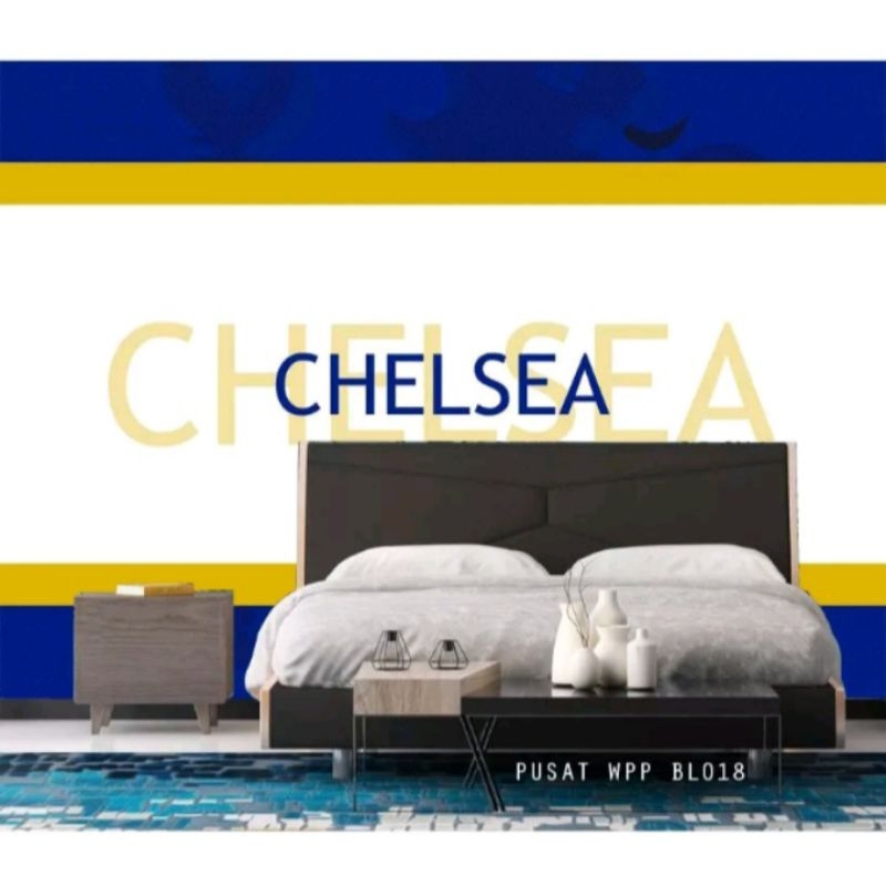 wallpaper dinding motif bola , wallpaper dinding  3d Custom bola chelsea , wallpaper dinding custom