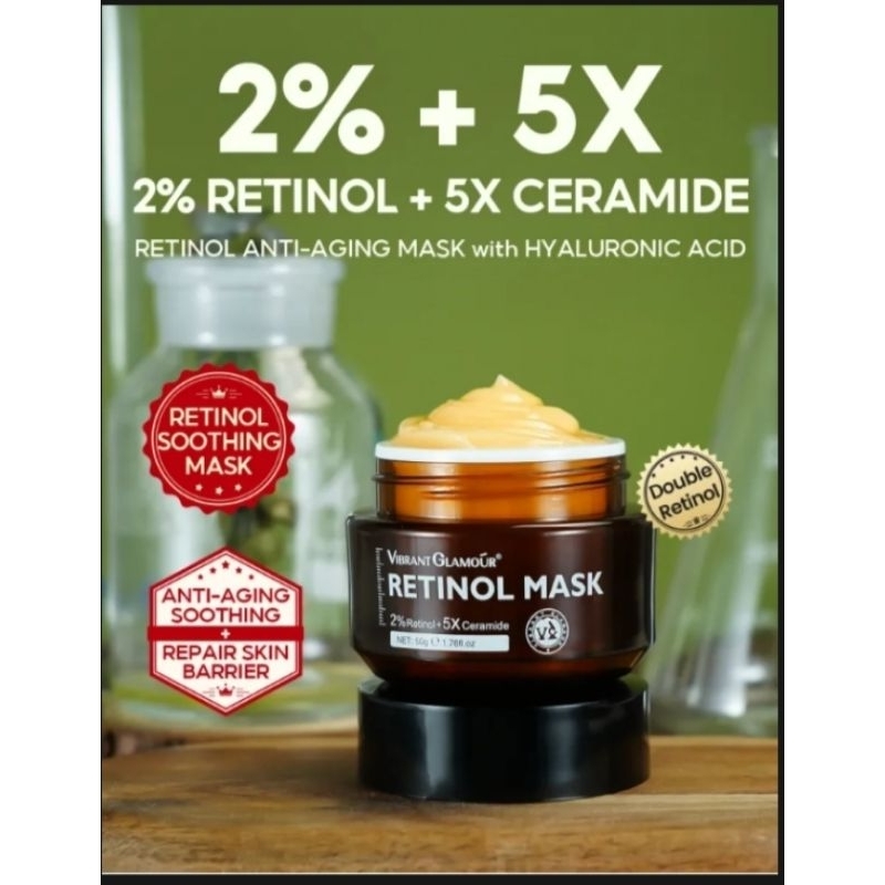 Vibrantglamour retinol night mask repair skin,retinol mask,retinol anti aging mask,masker kerutan ,m