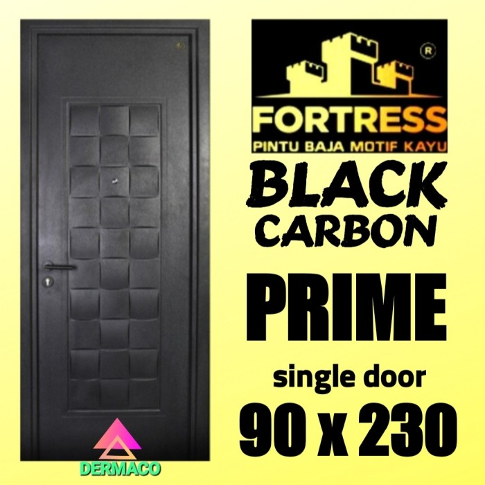 PINTU BAJA FORTRESS BLACK CARBON / CBN PRIME 90x230 / PINTU BAJA HITAM