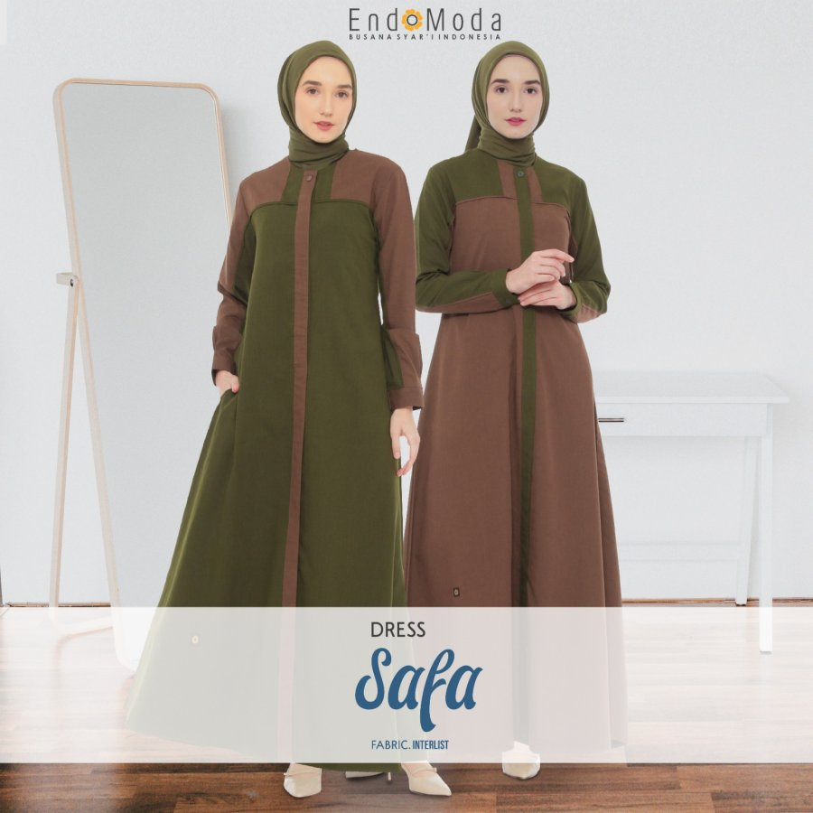 Endomoda Gamis Safa Bahan Interlist Muslimah Casual terbaru 2023 By Endomoda