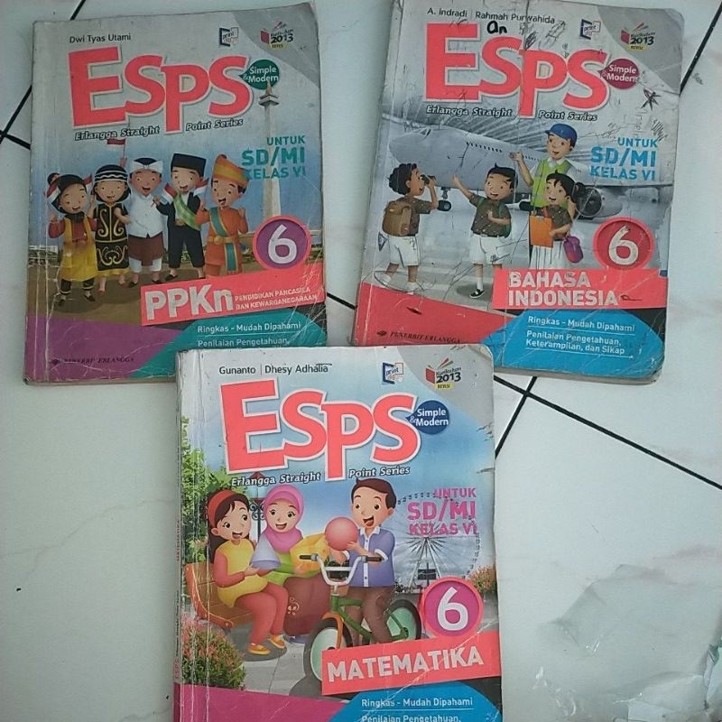 Buku Esps Bahasa Indonesia kelas 6 / Esps PPKN kelas 6/ Esps Matematika kelas 6