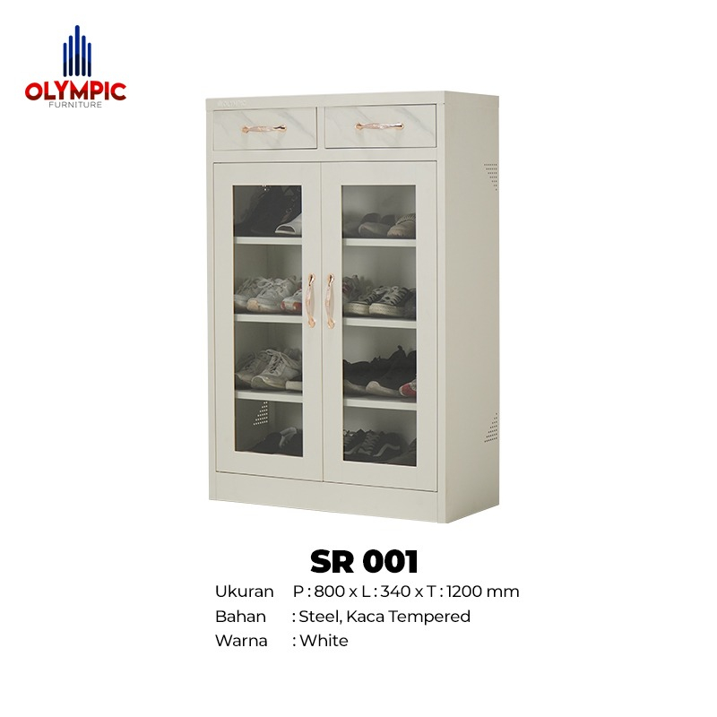 Lemari sepatu plat besi credenza sideboard sepatu olympic SR 001