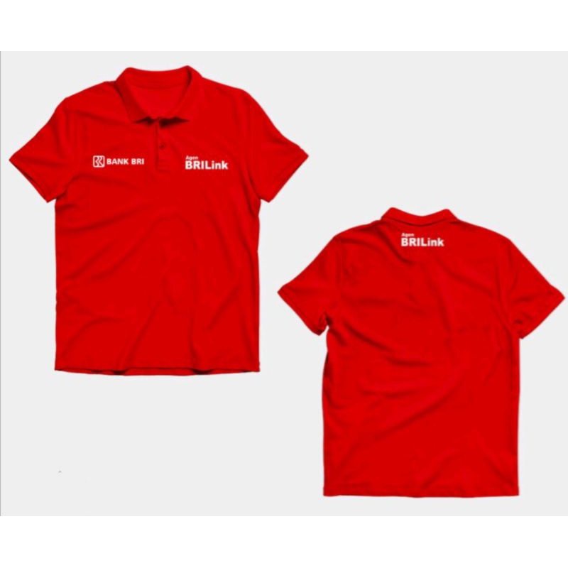KAOS KERAH BANK BRI SERAGAM AGEN BRILINK BAJU BRILINK FULL BORDIR.