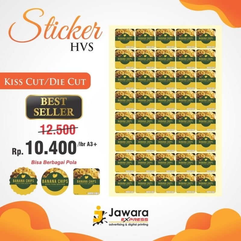 

Cetak sticker label Hvs A3+ , Cetak label hvs , cutting, die cut murah