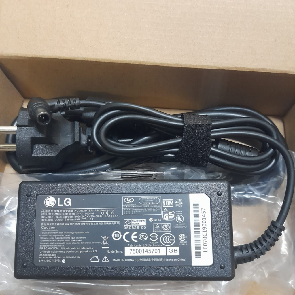 Adaptor LED LG Monitor/charger TV LG 19V 1.3A  bonus kabel power Original