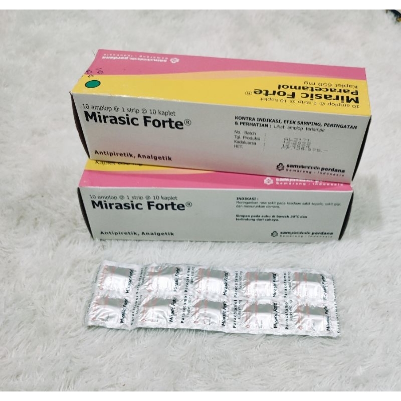 MIRASIC FORTE BOX 100KAPLET | PARACETAMOL 650MG | OBAT SAKIT KEPALA | OBAT DEMAM | OBAT SAKIT GIGI