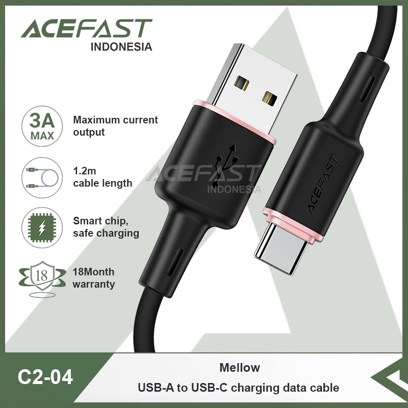 Acefast Indonesia - Kabel Charger ACEFAST Mellow C2-04 USB-A To USB-C Data Cable