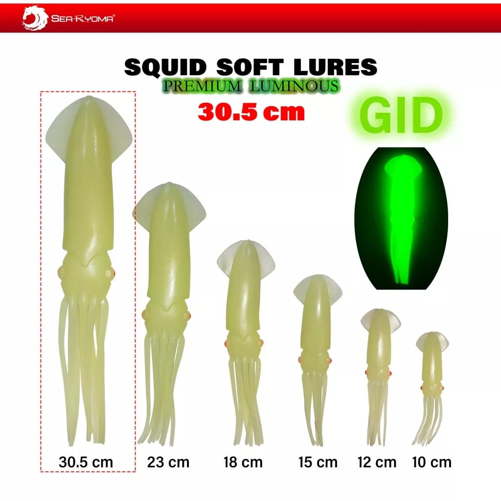 Cumi Karet 18 CM - Searyoma GID Squid Soft Lure / Bait - Umpan Layur